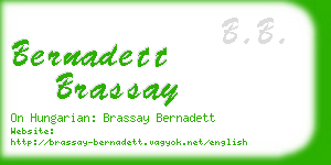 bernadett brassay business card